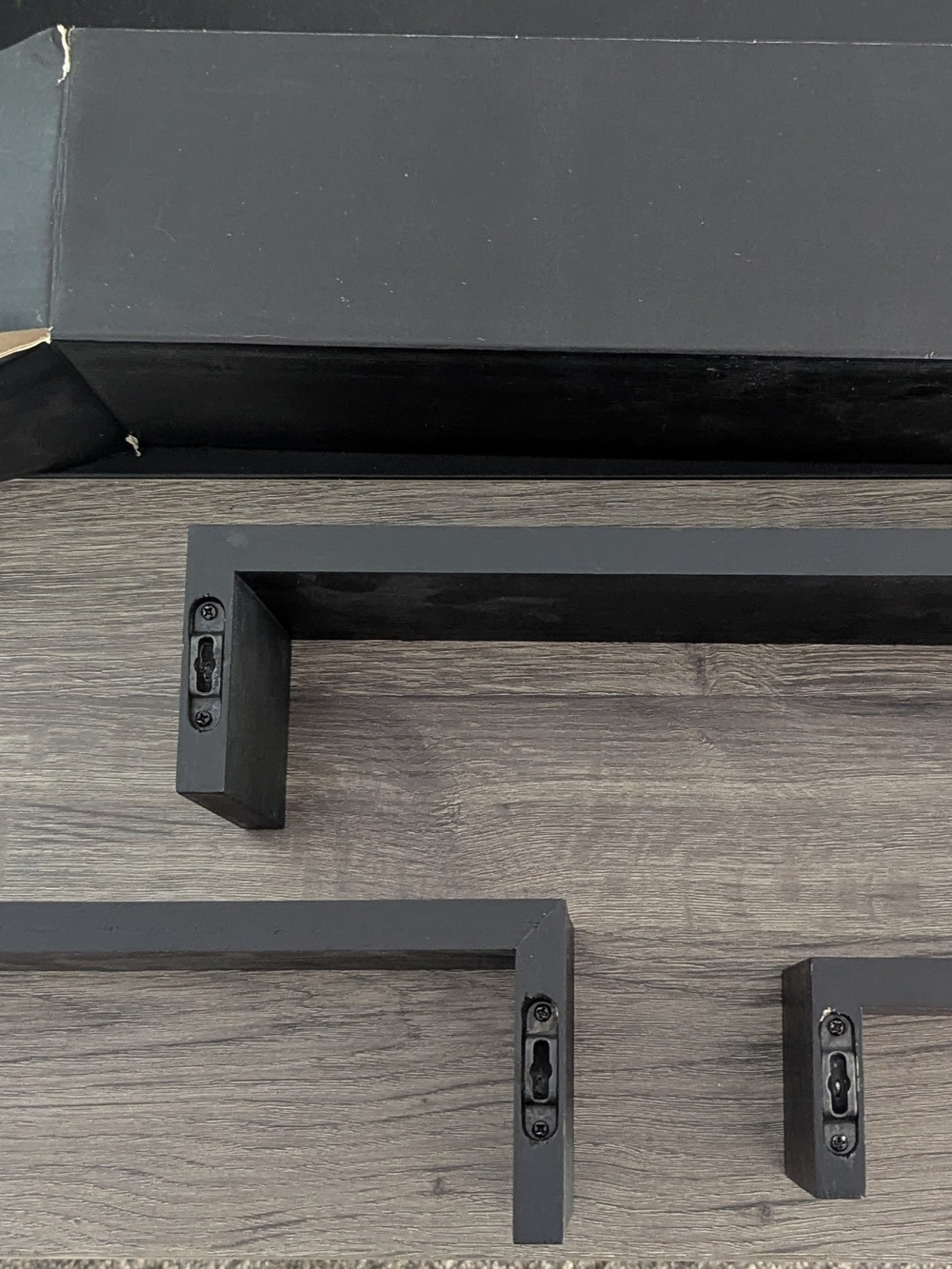 Black Wall Shelf free hanging - Set of 3 - Classic